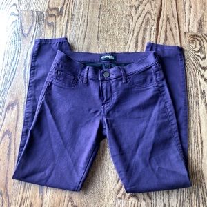 Dark Purple Skinny Express Jeans in 4 SHORT